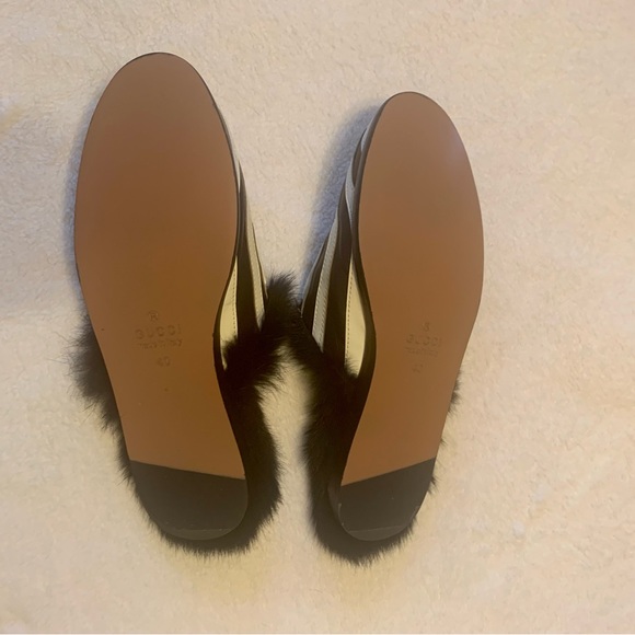 COPY - New Gucci Princeton Leather & Lamb Fur Slides - size 40 - Picture 6 of 15